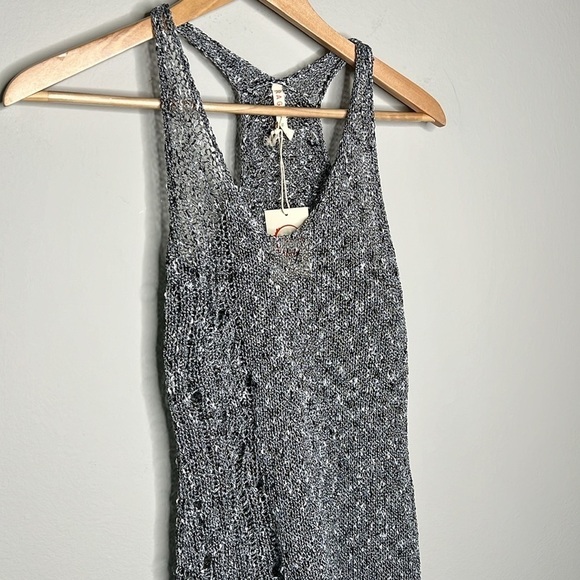 RAGA Anthropologie Distressed Knit Long Boho Tank Top in Gray Size Medium NWT! - Picture 2 of 7